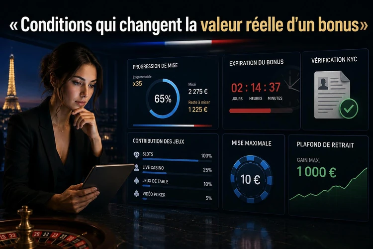 Conditions qui changent la valeur réelle d'un bonus